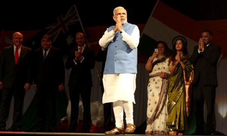 Narendra Modi on stage in Sydney