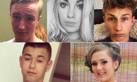 Blake Cairns, Megan Storey, Bartosz Bortnicza,  Jordana Goodwin, Arpad Kore (clockwise from top left) died in horrific car crash