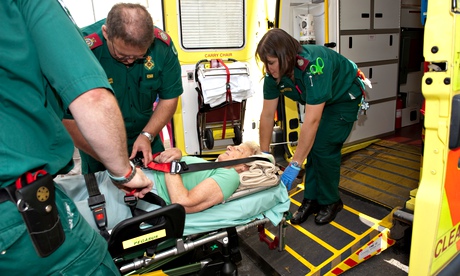 Paramedics responding to a 999 call 