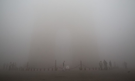 Densehaze of  pollution in New Delhi, India