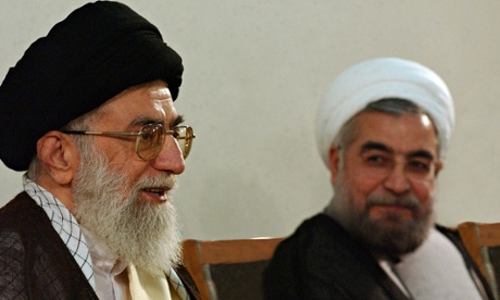 Ayatollah Ali Khamenei and Hassan Rouhani