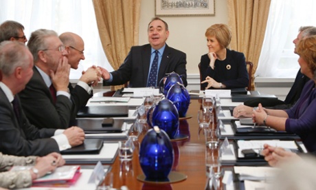 Alex Salmond chairing his final cabinet meeting in Bute House