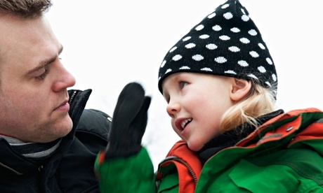 Father and daughter talking