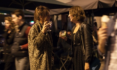 Morwenna Ferrier and sex blogger Ilaria Perrone chat, smile and drink