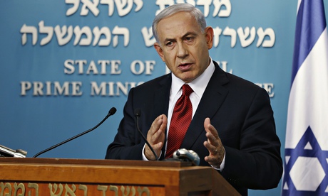 Israel's PM Netanyahu delivers a statement to the media in Jerusalem
