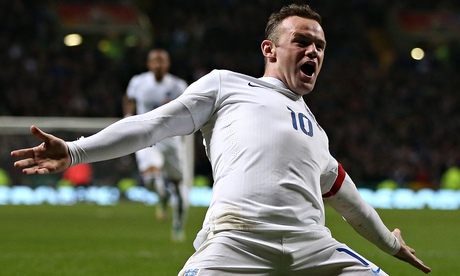 England's Wayne Rooney celebrates