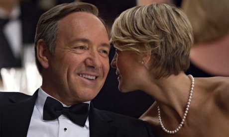 Kevin Spacey and Robin Wright in a scene from the Netflix original series, House of Cards'