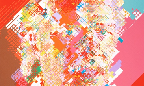 A detail of Chuck Close's John, 1998, (State III)