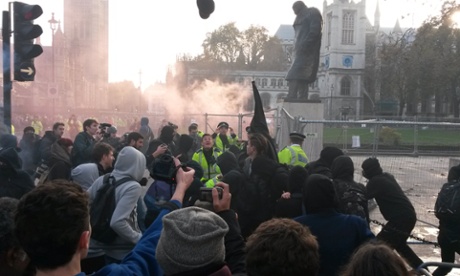 Students in Parliament Square.