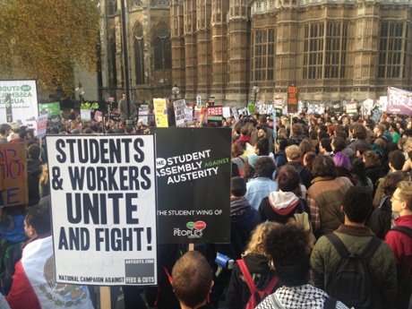 Students in Parliament Square.