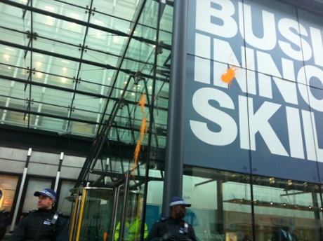 Paint thrown at BIS offices.