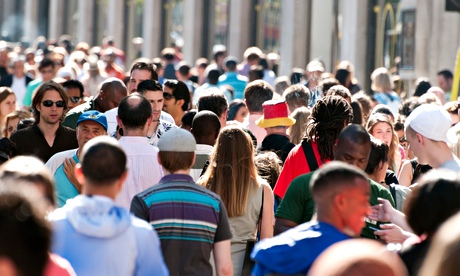 Crowd of people in London