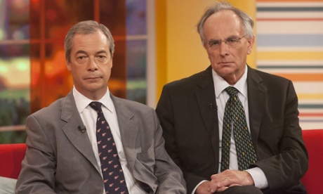 Nigel Farage, left, and Peter Bone in the studios of ITV's Daybreak programme last year.