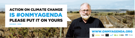 The climate change billboard depicting South Australian farmer David Bruer.