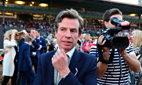 Jamie Osborne awaits the outcome of the Breeders' Cup Classic stewards' inquiry at Santa Anita