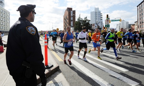 Running into  Queens borough during the New York City Marathon