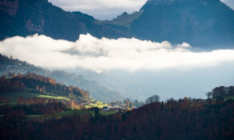 clouds above mountains