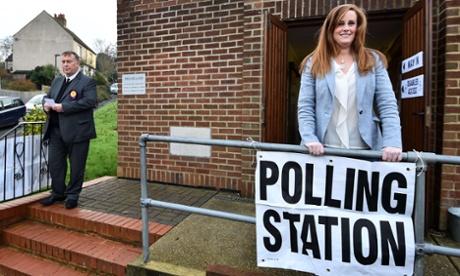 Conservative parliamentary candidate Kelly Tolhurst after casting her vote.