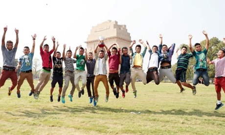 U14 Team from Greenwood School, Nagland post with the Subroto Cup