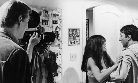 Mike Nichols with Katharine Ross and Dustin Hoffman on the set of The Graduate.