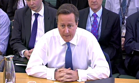 David Cameron appears before the liason select committee in the House of Commons, London
