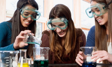 Stem girls study science