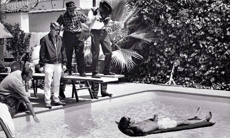 Mike Nichols directing Dustin Hoffman in The Graduate in 1967.