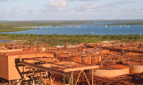 The refinery in Nhulunbuy, in north-east Arnhem Land