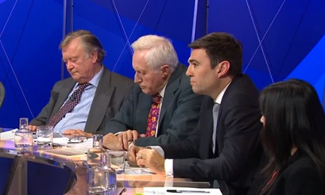 The Question Time panel with presenter David Dimbleby