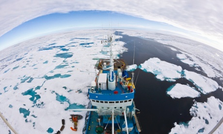 Elevated view of the Norwegian Polar Institute's research ship 