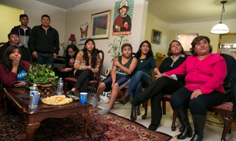The Andrade and Vaca families at home.