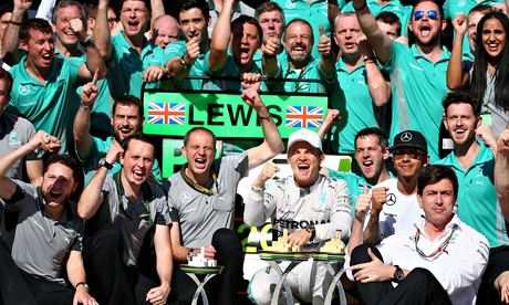 Mercedes team celebrate