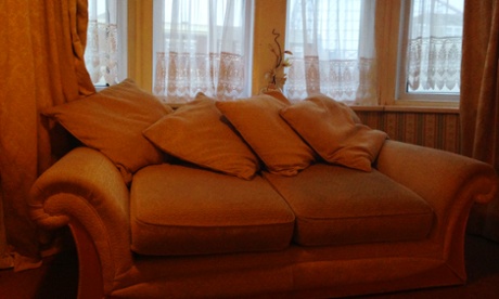 The sloping sofa bed in Helen's room.