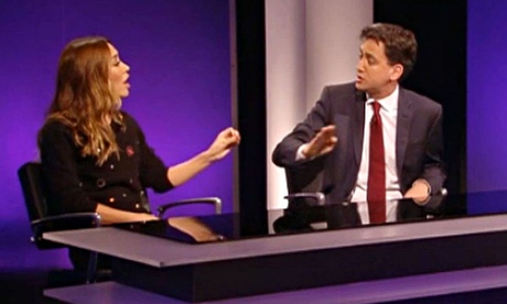 Myleene Klass tells Ed Miliband what she thinks of his mansion tax on TV programme The Agenda