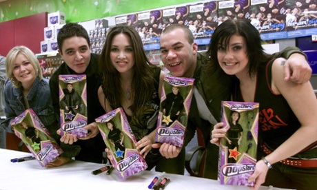 Myleene Klass (centre) with the pop group Hear'Say in 2001.