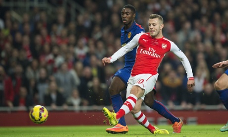 Jack Wilshere sees his shot saved by De Gea.