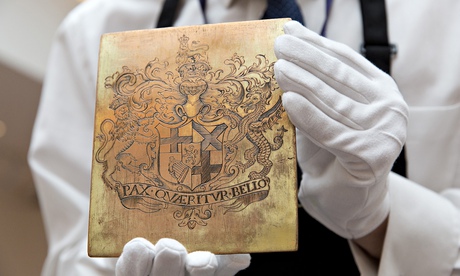 Oliver Cromwell's burial plaque