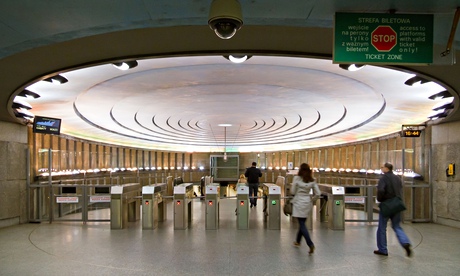 Metro station in Warsaw, Poland