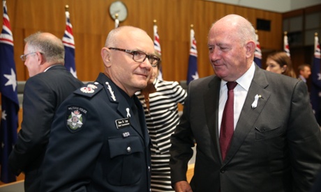 Victorian Commissioner Ken Lay with The Governor-General Sir Peter Cosgrove .