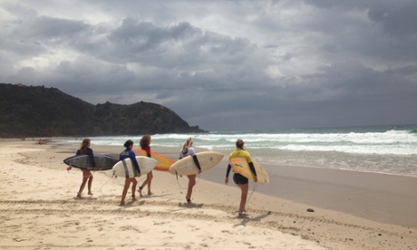 Surfing lesson at Byron Bay