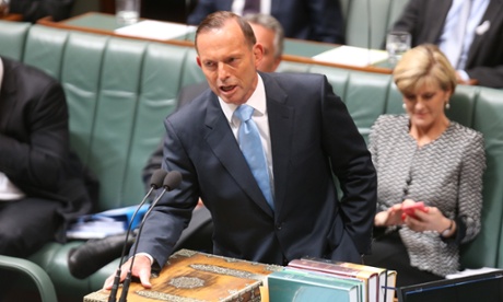 The Prime Minister Tony Abbott looked a little rattled by Labor's broken promise campaign in question time today.