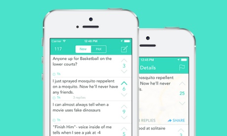 The Yik Yak app launched in November 2013.
