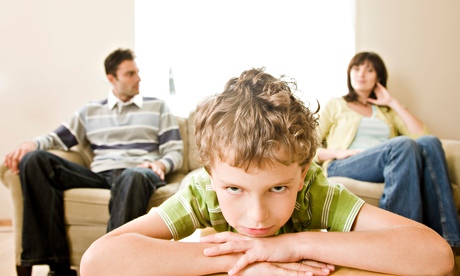 Parents arguing in front of child