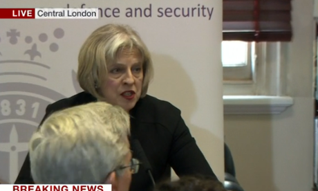 Theresa May taking questions at RUSI