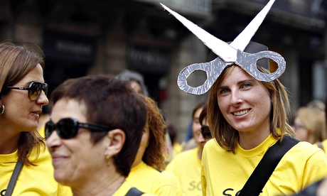 Protestor against cuts