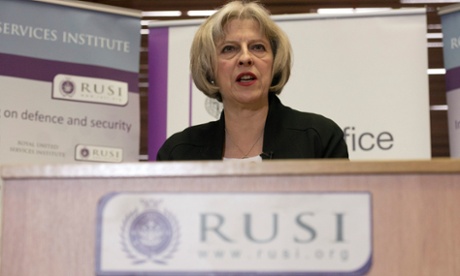 Theresa May giving her counter-terrorism speech at RUSI this morning