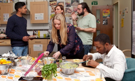 Centrepoint's young people learn about cooking and nutrition.
