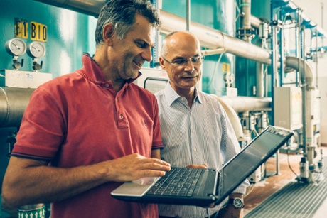 Sergio Vicari (right) and technician Mauro Busseti.