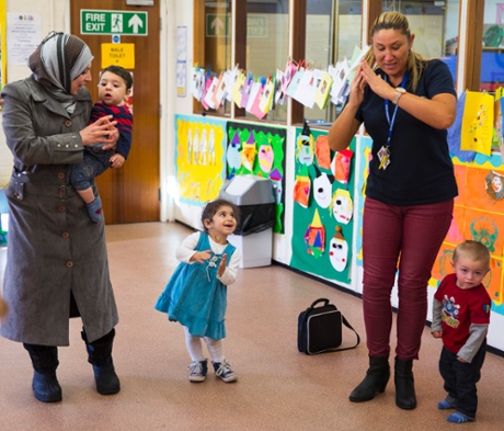 Pre-school age children play at Riverside community centre in Newcastle.