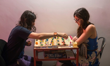 Board-gamers at Draughts cafe in east London. For a board game special feature.